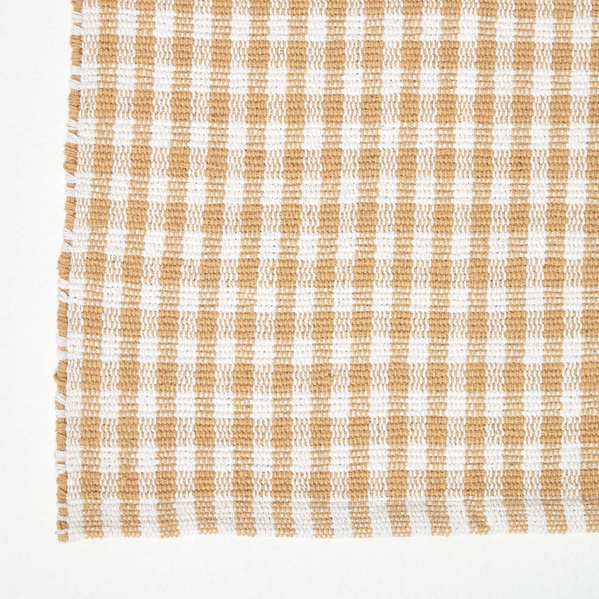 BAUMWOLLTEPPICH Vichy-Karo 110/170 cm - Beige, Textil (110/170cm) - Homescapes