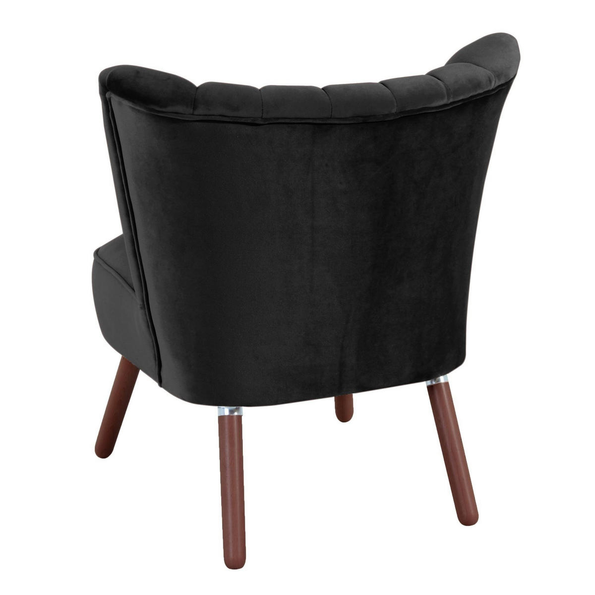 SESSEL Kadisha Bezug Samtvelours Buche nussbaum dunkel / schwarz - Buche Kolonial/Schwarz, Kunststoff (70/80/66cm) - 58aufmkessel