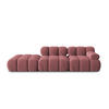 MODULARES-SOFA links Bellis aus Samt rosa 4 Sitzplätze - Pink, Textil (94/63/282cm) - Micadoni