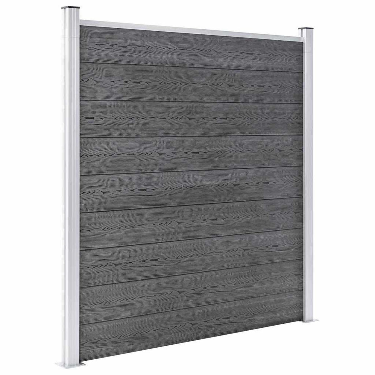 ZAUN_SET WPC 1 Quadrat + 1 Schräge 273/186 Cm Grau - Grau, Holzwerkstoff (273/186cm) - vidaXL
