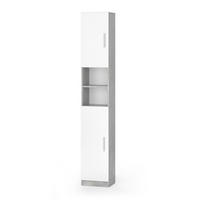 BADSCHRANK Luis Beton 32 x 190 cm - Weiß/Grau, Holzwerkstoff (32/190/25.8cm) - Vicco
