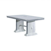 ESSTISCH VENUS in Weiß/Silber 185 - 230 cm - Weiß Hochglanz/Silberfarben, Holzwerkstoff (105/185/75cm) - Interdesign24