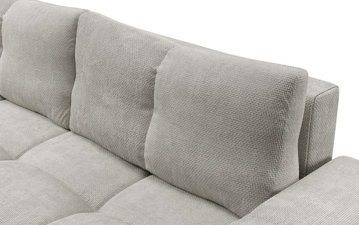 BETTSOFA DUCA Grau Jersey- Stoff mit Schlaffunktion - Grau, Holz (259/90/99cm) - MASSENO