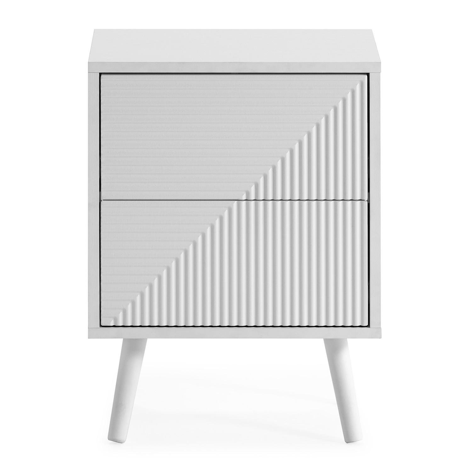 NACHTTISCH Telmo 2 schubladen Weiß - Weiß, Holzwerkstoff (40/55/30cm) - VS Venta-stock