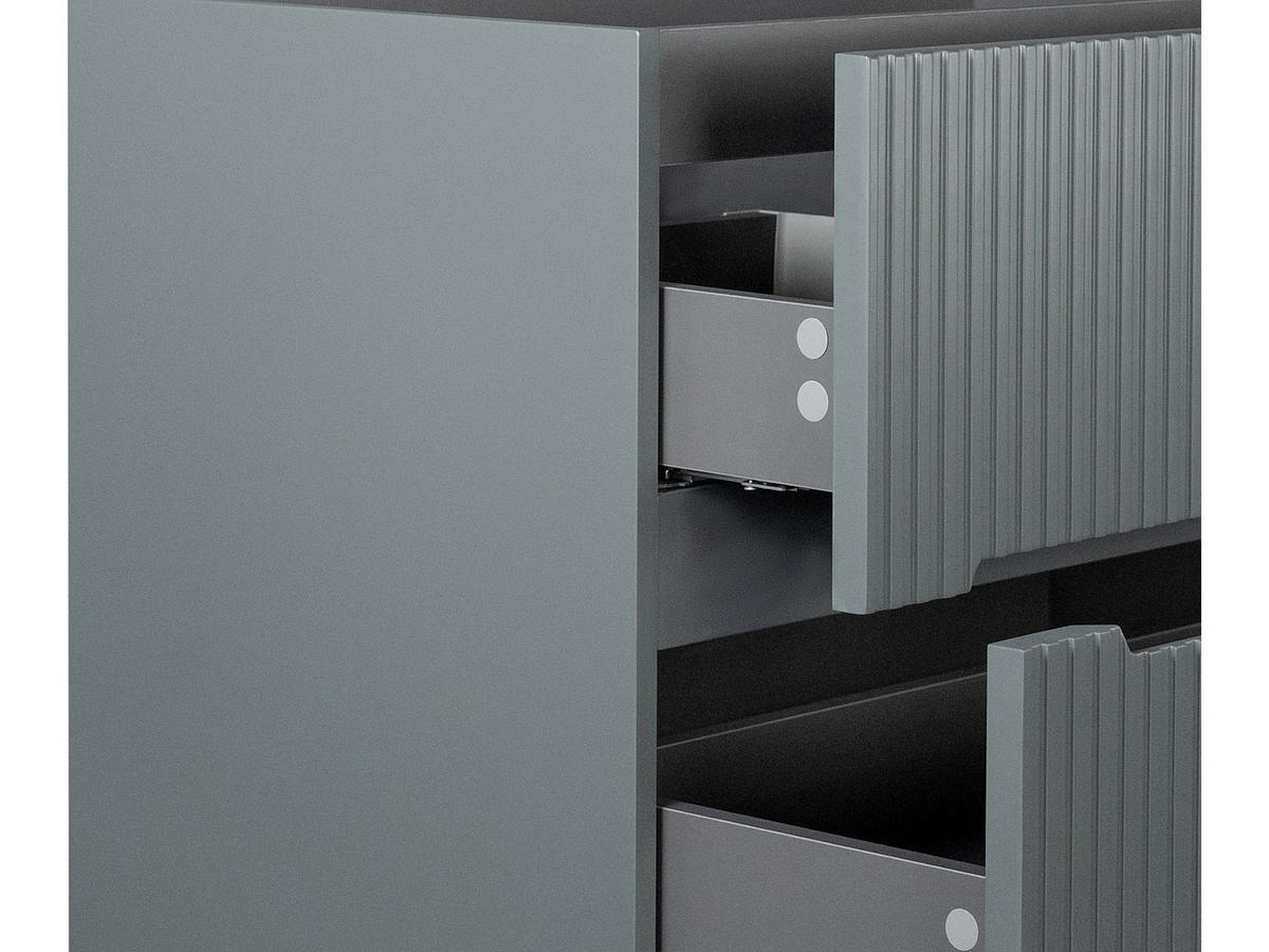 EINZELWASCHTISCH - 80cm x 45.5cm - MDF - grau - PAVANI - Grau, Holz (80/55/45.5cm) - Vente-Unique