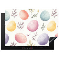 HERDABDECKPLATTE Eier - Bunt - Muster Herdabdeckung Induktionsfeld 75x52 cm - Weiß, Kunststoff (75/52/0.2cm) - MuchoWow