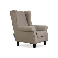 OHRENSESSEL MILES Massivholzbeine schwarz, hellbraun - Hellbraun, Holzwerkstoff/Buchenholz (82/105/97cm) - KONSIMO®