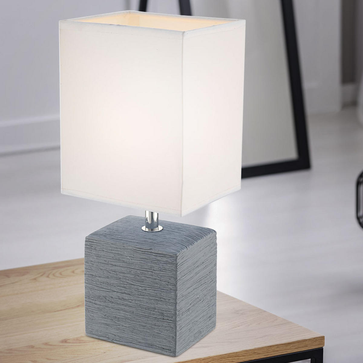 LED TISCHLEUCHTE Keramik Grau - Grau, Textil (13/11/29cm) - Globo Lighting