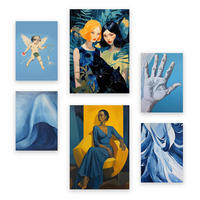 POSTER Set Mit 6 Beruhige Blues In Vielseitiger Stil A3 & A4 Rahmenlos - Klar, Papier (29/3cm) - Nacnic
