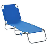 SONNENLIEGE, klappbar, verstellbare Rückenlehne, rostfreier Metallrahmen, 187 x 55 x 24, Blau - Blau, Metall (187/24/55cm)