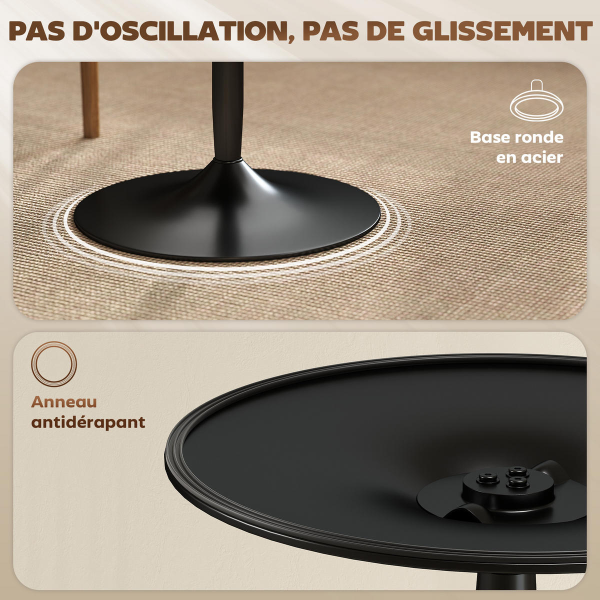 ESSTISCH Runder DE-16512 Massivholz-Furnier, 70 cm, 2 Personen Braun - Braun, Holzwerkstoff (70/70/75cm) - ComfortXL