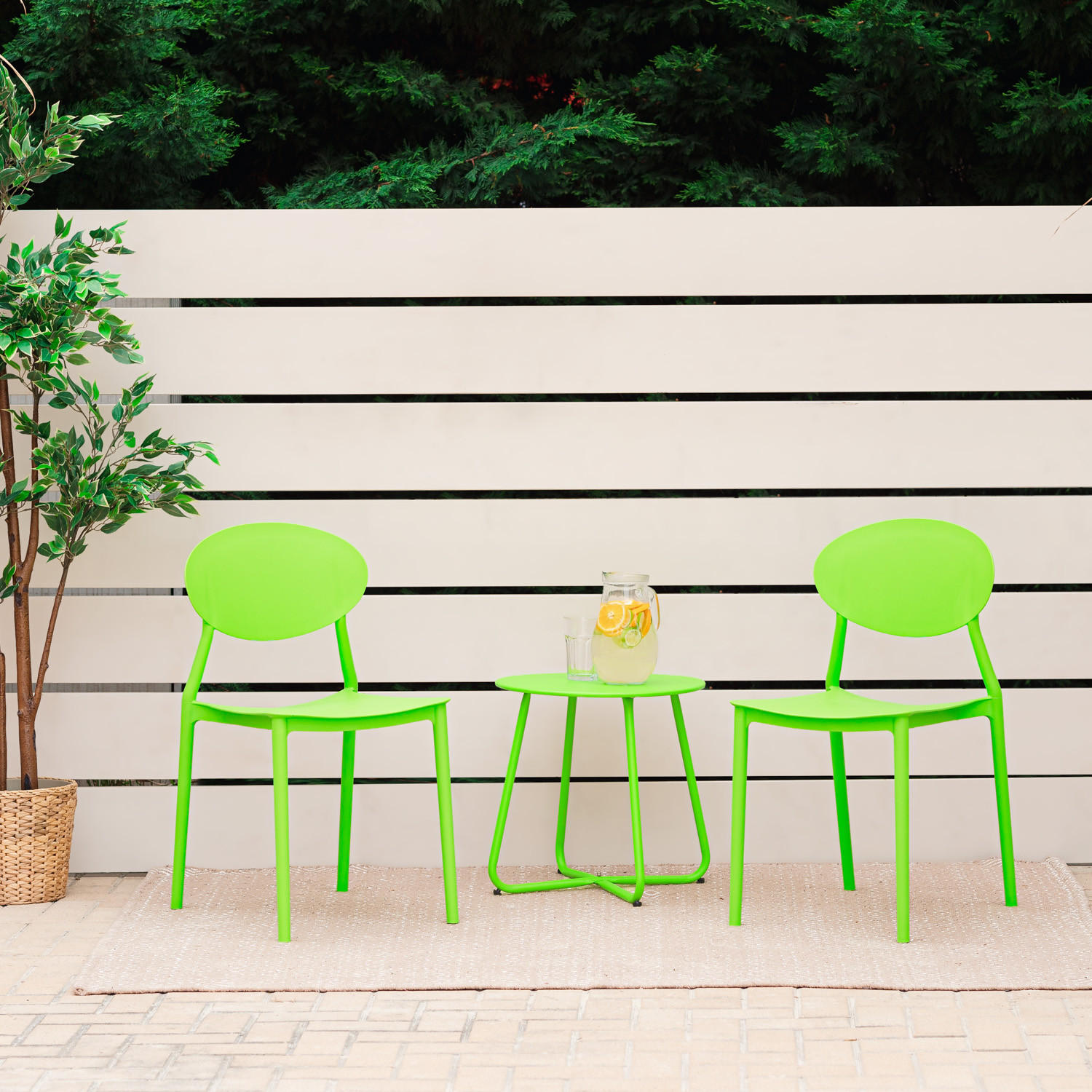 GARTENSTUHL 4er-Set Kunststoff Grün - Grün, Kunststoff (41/80/51cm) - Homestyle4u
