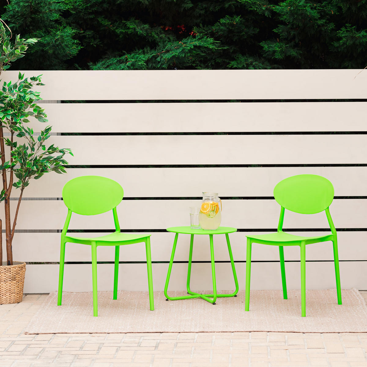 GARTENSTUHL 4er-Set Kunststoff Grün - Grün, Kunststoff (41/80/51cm) - Homestyle4u