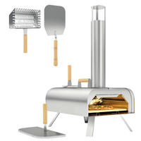 PIZZAOFEN DE-10051 mit Pizzastein und Schaufel Edelstahl - Silberfarben, Metall (36/75/79cm) - ComfortXL