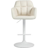 BARHOCKER Nardo Kunstleder weiß creme - Naturfarben/Weiß, Kunststoff/Metall (57/118/59cm) - TPFLiving