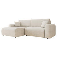 ECKSOFA Floryn L - Schwarz/Naturfarben, Holz/Kunststoff (245/145cm) - MIRJAN24