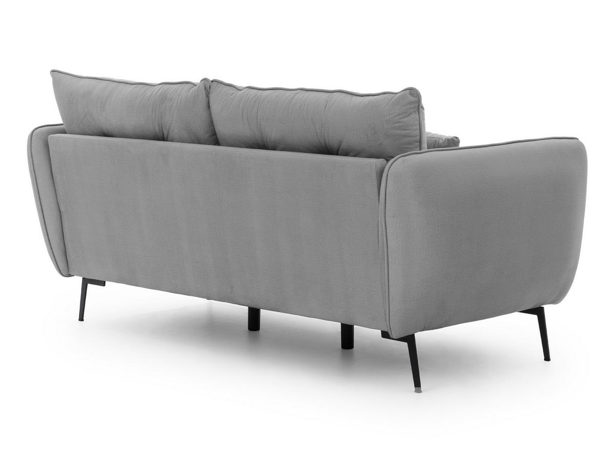 3-SITZER-SOFA Nordloft Hellgrau Samt - Hellgrau/Schwarz, Holz/Textil (204/86/100cm) - S-Style Möbel