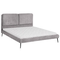 ČALOUNĚNÁ POSTEL Nuit, dvoulůžko 160x200 cm s pěnovou matrací 10 cm, žinylková látka, šedá - šedá, textil (160/200cm) - Beautysofa