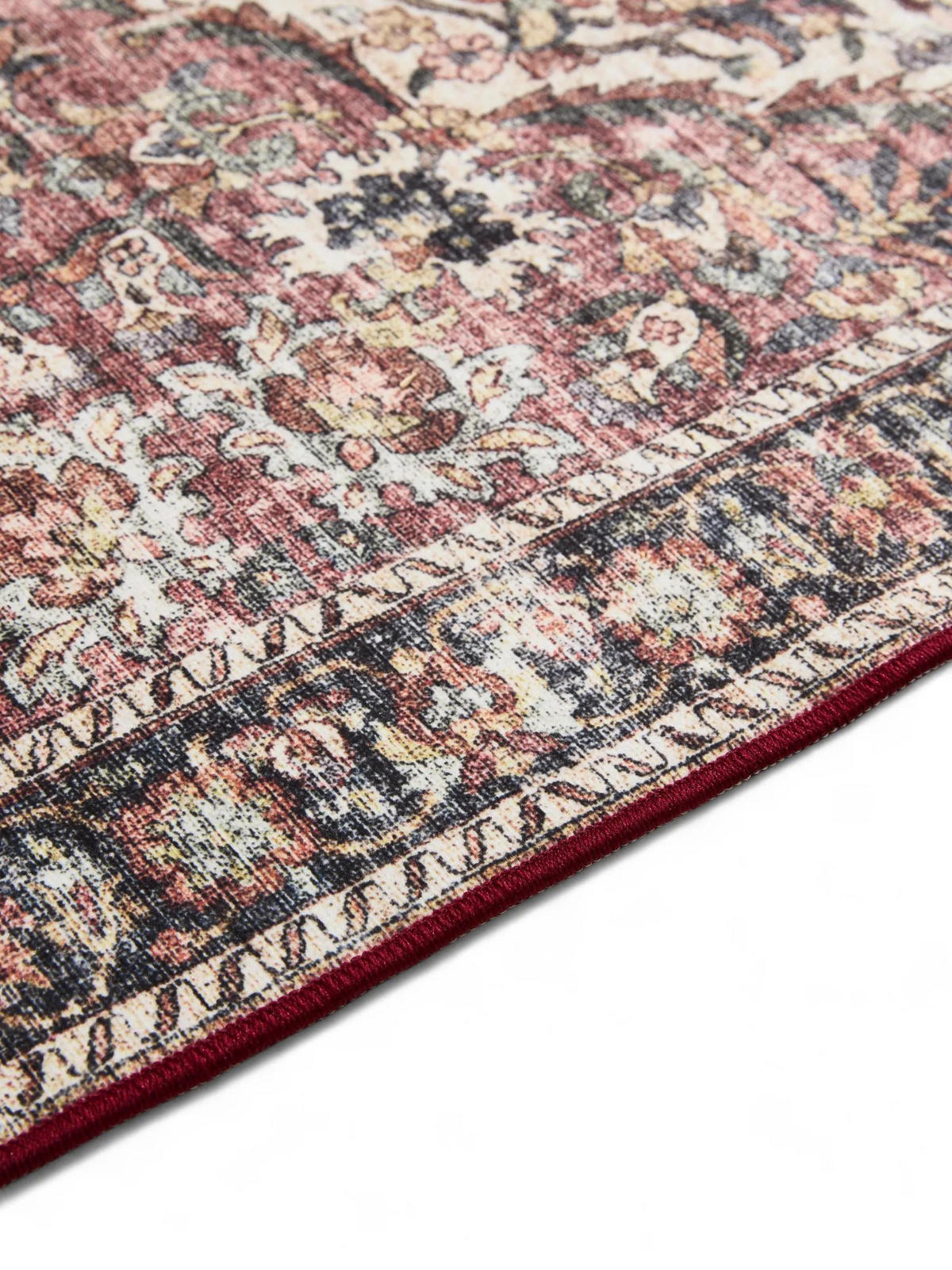 VINTAGE-TEPPICH George waschbar 60x120 cm - Rot/Multicolor, Kunststoff (60/120cm) - benuta