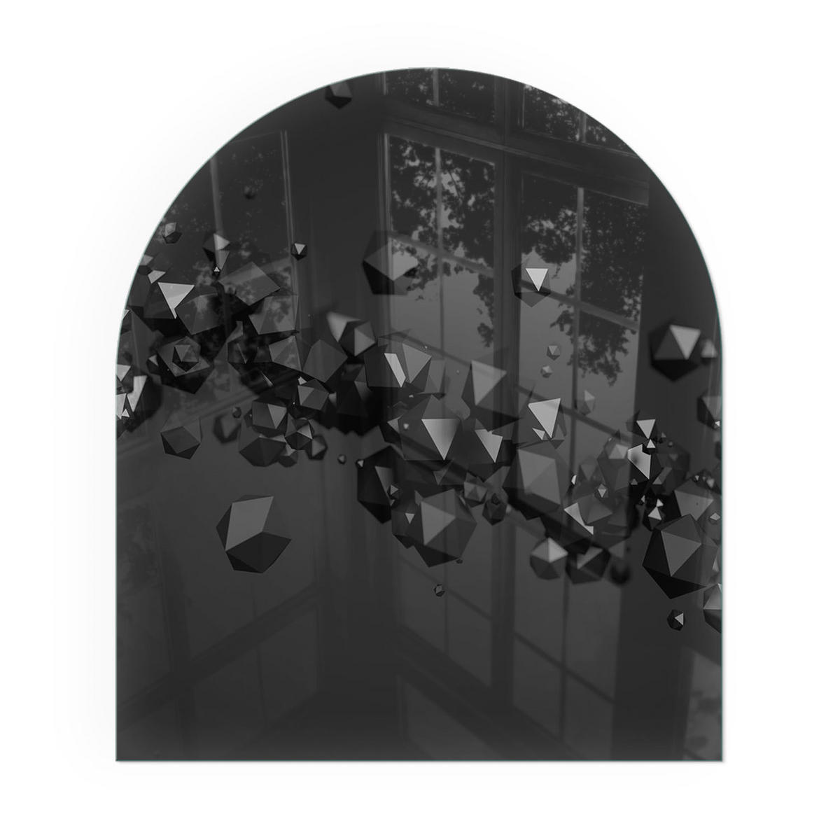 GLASPLATTE für Kamin 80x70 cm - Schwarz, Glas (80/70/0.4cm) - TULUP