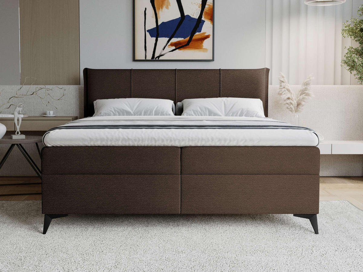 BOXBETT Eco Bis - H3 - Schwarz/Braun, Holz/Holzwerkstoff (140/200cm) - MIRJAN24