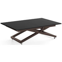 COUCHTISCH Axen höhenverstellbar ausziehbar, Schwarz 120-160/80/38-75 cm - Schwarz/Braun, Holzwerkstoff/Metall (80/160/75cm) - WFL GROUP