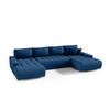 ECKSOFA U Form Bonari U, Dunkelblau - Blau, Textil (185/85/350cm) - Meblito