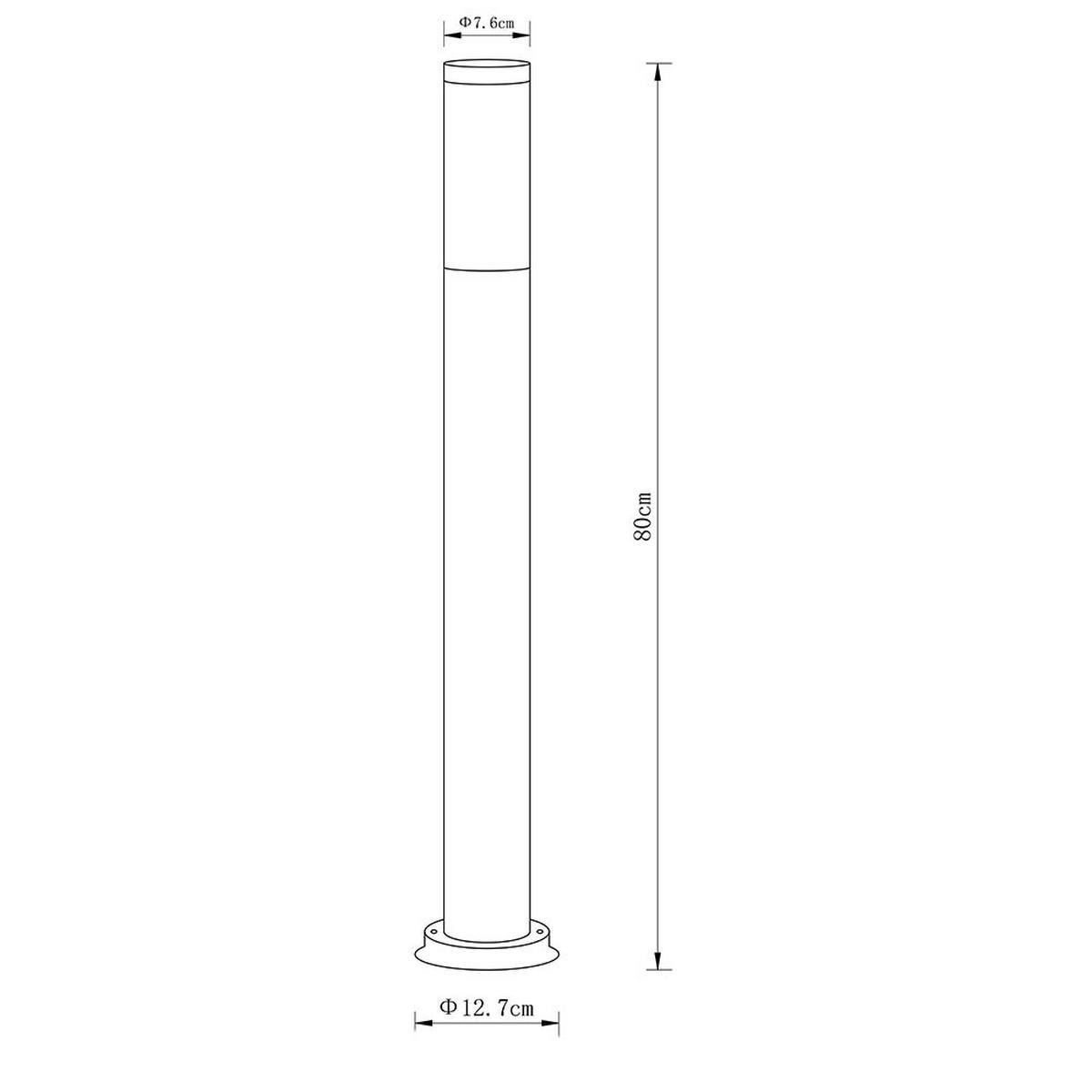 LED STEHLEUCHTE Edelstahl Anthrazit - Anthrazit, Metall (7.6/7.6/80cm) - Globo Lighting