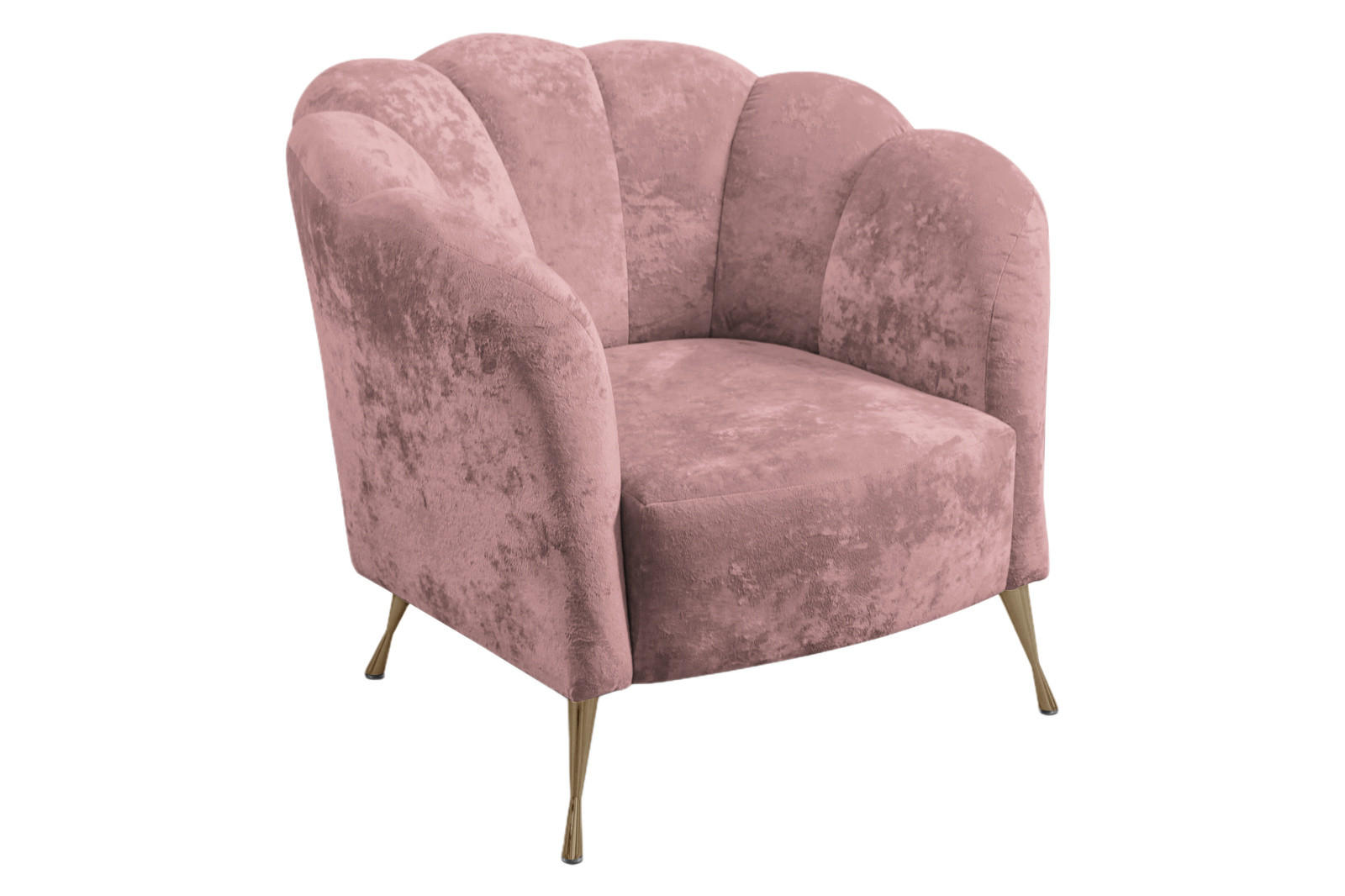 POLSTERSESSEL Adria mit Metallfüßen - Dunkelrosa/Goldfarben, Holzwerkstoff/Textil (87/78/83cm) - Ravio