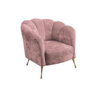 POLSTERSESSEL Adria mit Metallfüßen - Dunkelrosa/Goldfarben, Holzwerkstoff/Textil (87/78/83cm) - Ravio