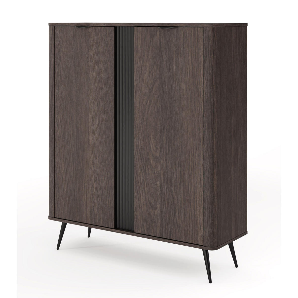 HIGHBOARD Veris dub Dunin 113 cm - čierna/tmavohnedá, kov/kompozitné drevo (113.2/134.2/38cm) - Selsey