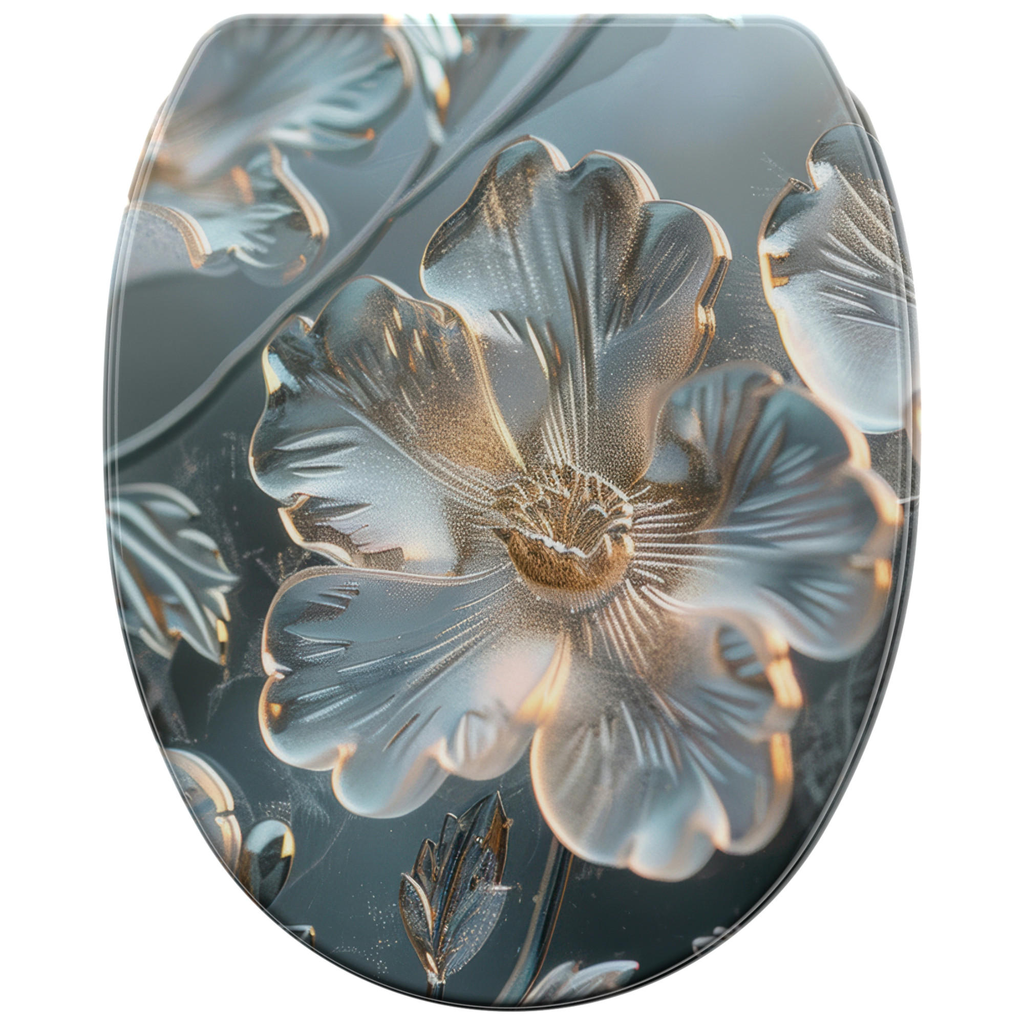 WC-SITZ mit Absenkautomatik & Top Fix Frostia - Grau, Holzwerkstoff (37.7/5.5/48cm) - Sanilo