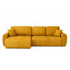 ECKSOFA Mit Schlaffunktion Und Bettkasten L-Form Ivo L, Veloursstoff Salvador, Gelb, Links - Gelb, Holz (250/142cm) - Kaiser Möbel