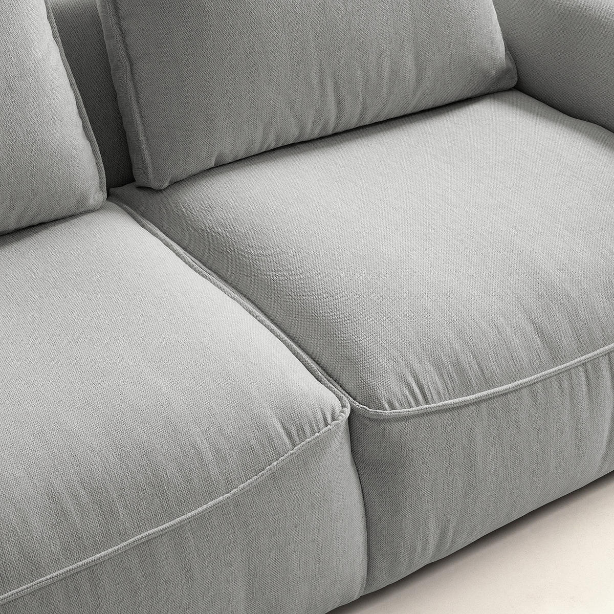 2,5-SITZER SOFA - modular - Schwarz/Hellblau, Holz/Kunststoff (189/80/99cm) - home24