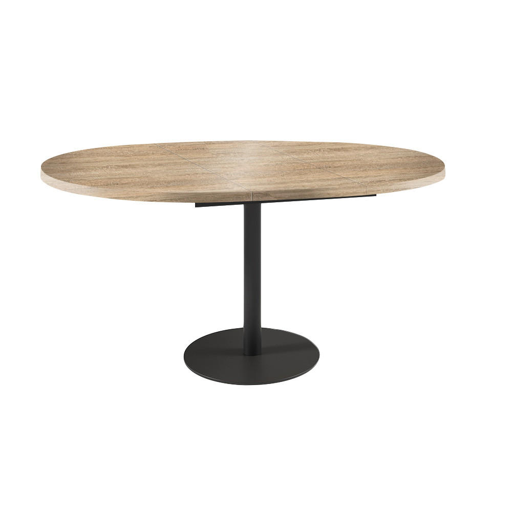 ESSTISCH Borte Sonoma Eiche / Schwarz 100/138 / 100 / 76cm - Schwarz/Sonoma Eiche, Holz/Holzwerkstoff (100/100/76cm) - Feldmann-Wohnen
