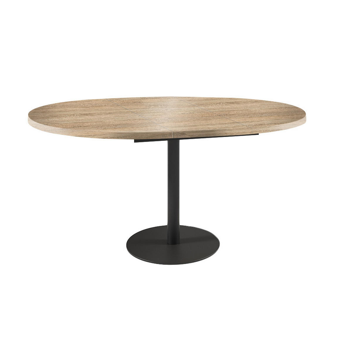 ESSTISCH Borte Sonoma Eiche / Schwarz 100/138 / 100 / 76cm - Schwarz/Sonoma Eiche, Holz/Holzwerkstoff (100/100/76cm) - Feldmann-Wohnen