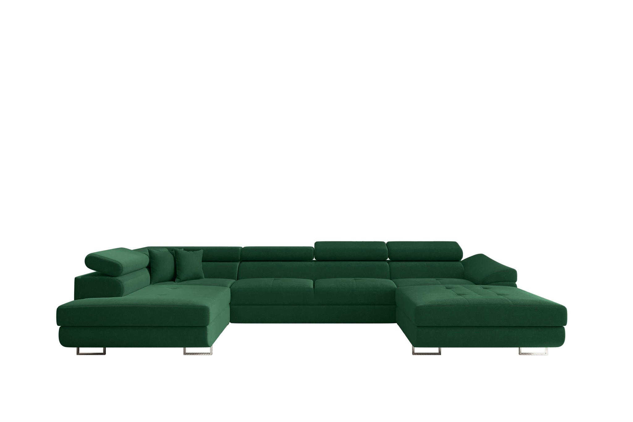 WOHNLANDSCHAFT Carmelo In Nova - Grün, Holzwerkstoff/Textil (345/90/202cm) - Fun Möbel