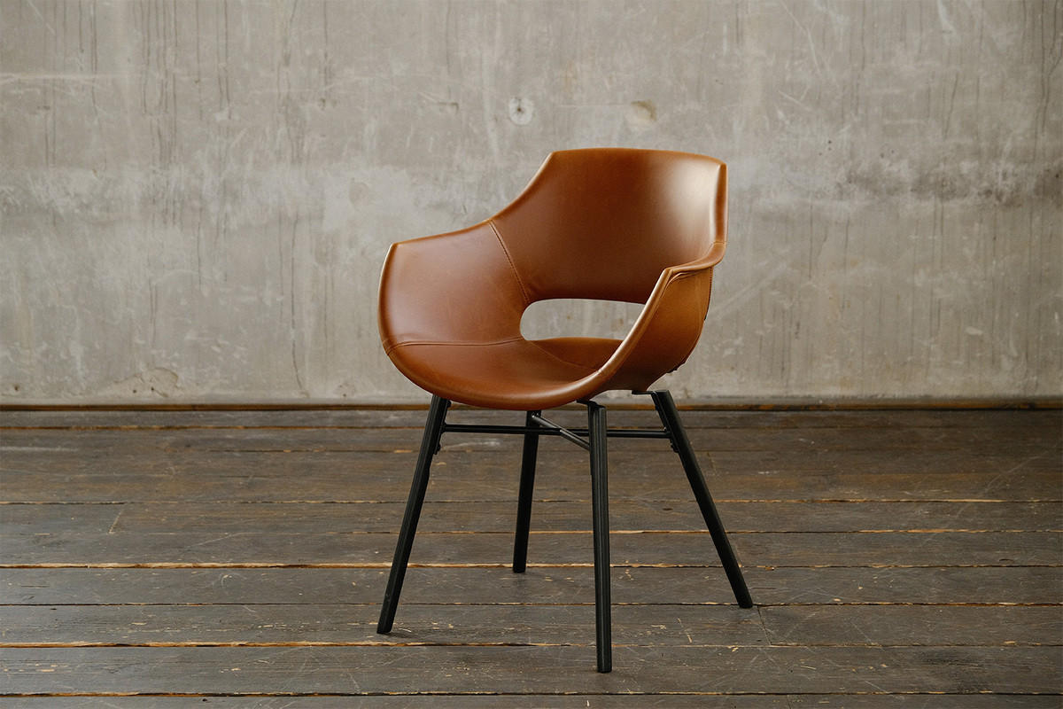 STUHL ZAJA Braun Kunstleder - Dunkelbraun/Braun, Leder (57/82/59cm) - KAWOLA