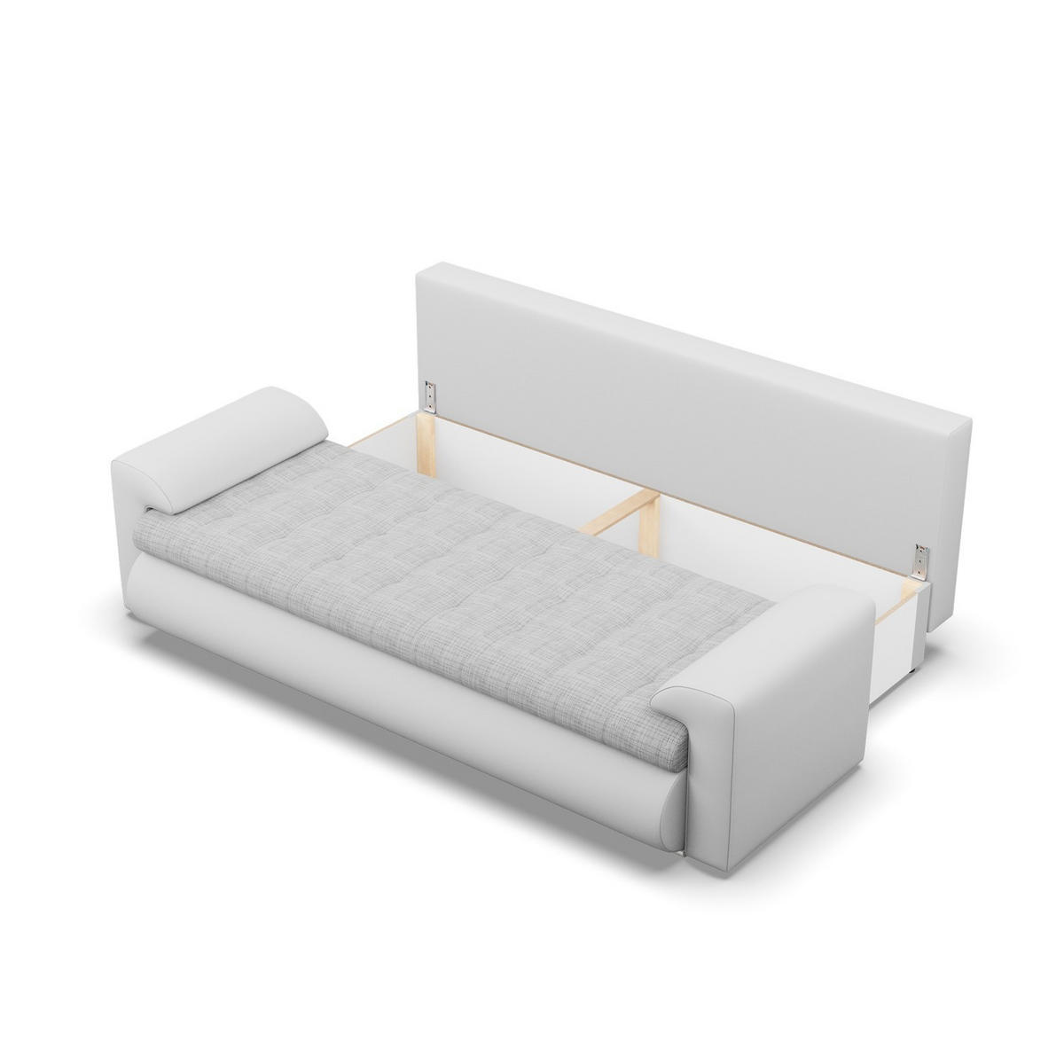 SOFA 3-SITZER MIT SCHLAFFUNKTION FORESTA, Grau + Grau - Hellgrau/Grau, Textil (222/92/96cm)