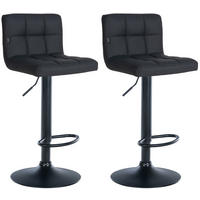 BARHOCKER 2er Set Fenai Kunstleder schwarz schwarz - Schwarz, Kunststoff/Metall (40/106/40cm) - TPFLiving