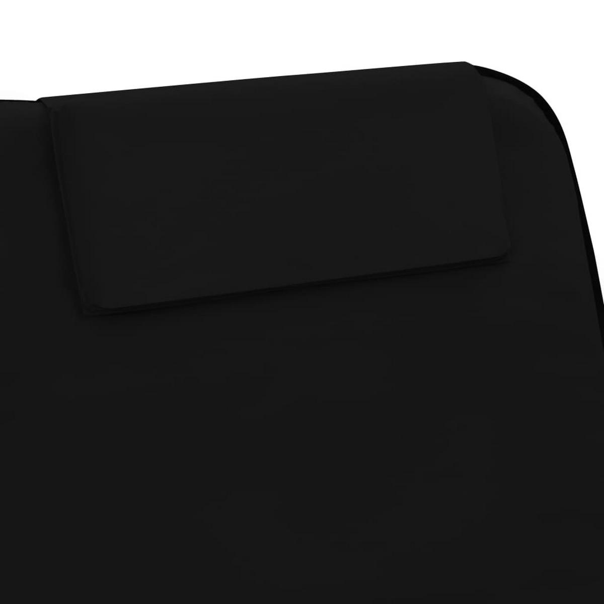 KLAPPBARE Strandmatte 2Er Set Stahl Und Stoff Schwarz - Schwarz, Textil (53/47/56cm) - vidaXL