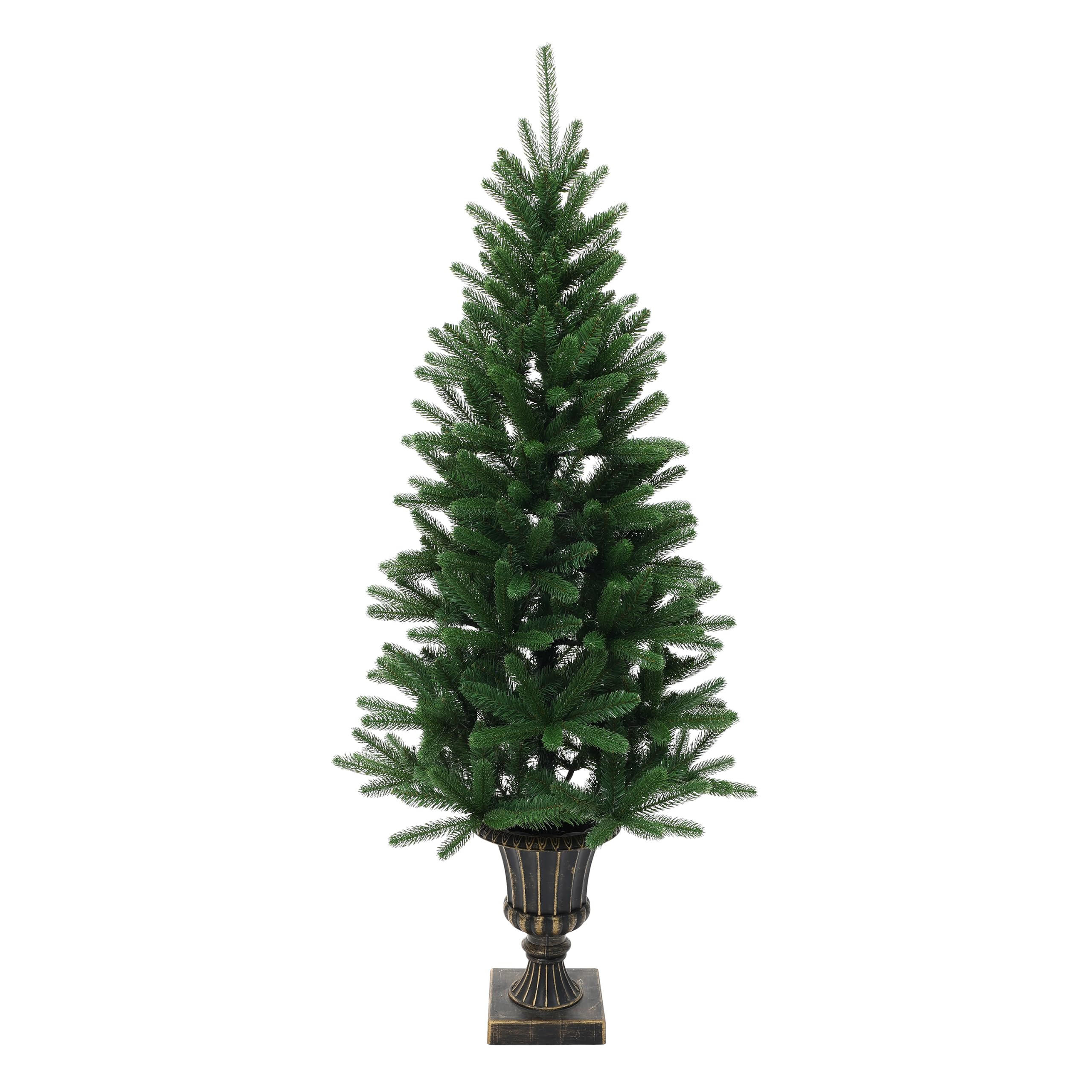 KÜNSTLICHER Weihnachtsbaum 155 cm mit Pflanzkübel in Bronze-Optik - Grün, Kunststoff (155cm) - Hometopia