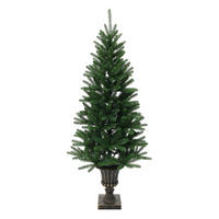 KÜNSTLICHER Weihnachtsbaum 155 cm mit Pflanzkübel in Bronze-Optik - Grün, Kunststoff (155cm) - Hometopia