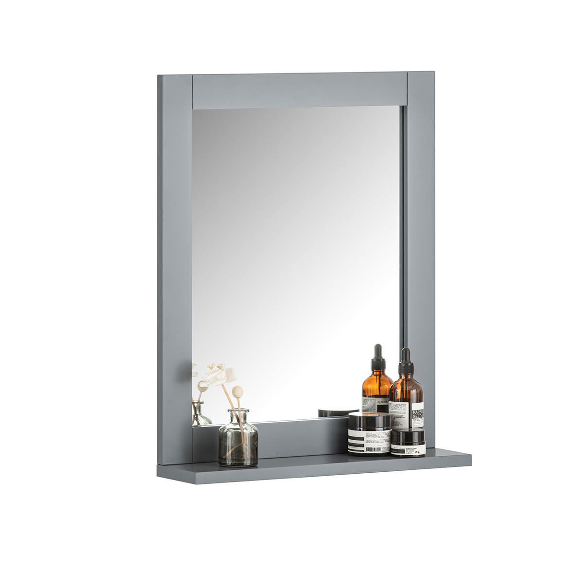 BADSPIEGEL Grau - Grau, Holzwerkstoff (40/50/10cm) - SoBuy