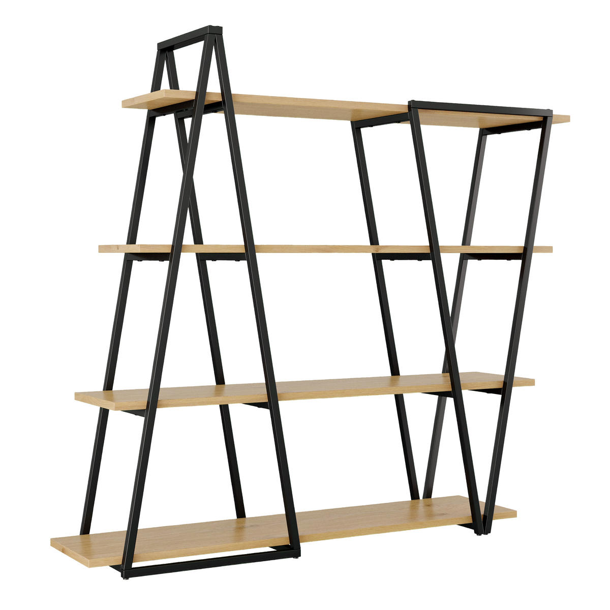 REGAL 158cm Metall MDF Dreiecksdesign offen modern - Braun, Holzwerkstoff (158/166/35cm) - FLIEKS