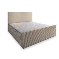 BOXBETT BRENTO 140x200 cm mit Matratze und Topper - Creme - Creme, Holz (140/200cm) - MASSENO