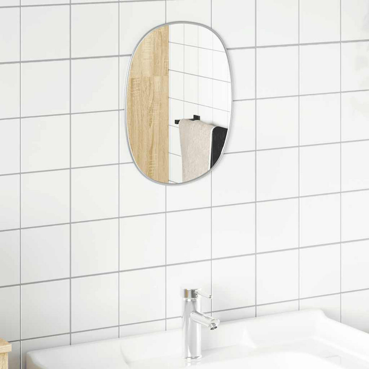 WANDSPIEGEL Silbern 40x30 cm - Silberfarben, Glas (30/40/1cm) - furnicato