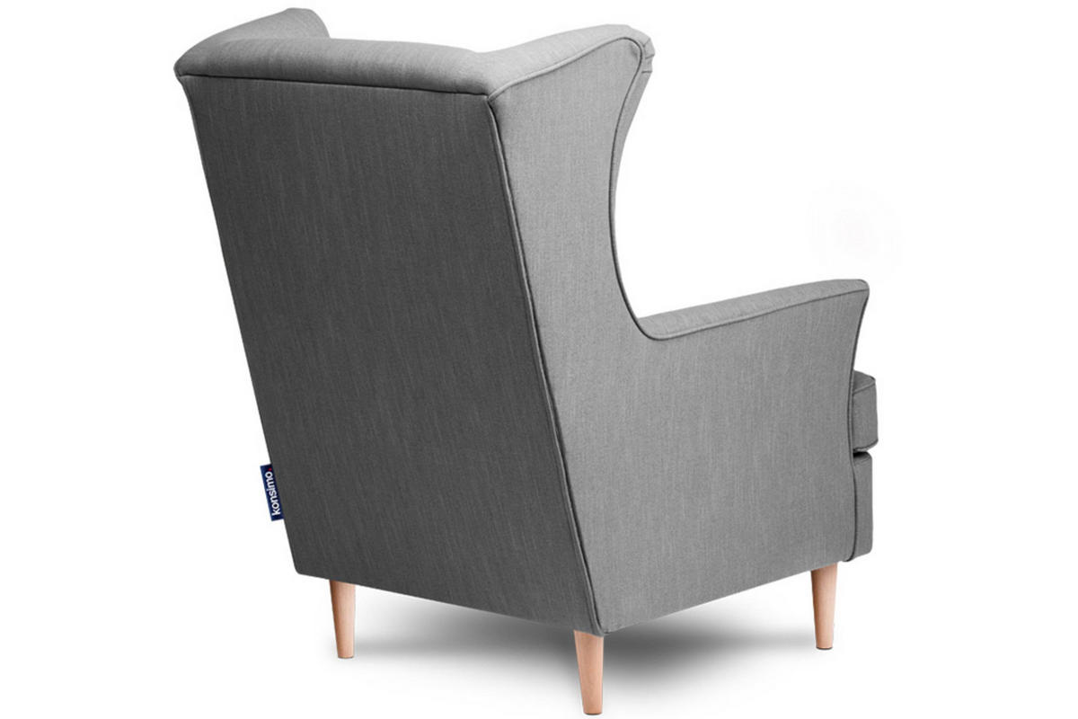 OHRENSESSEL STRALIS inklusive dekorativem Kissen, Grau/Dunkelgrau - Dunkelgrau/Grau, Textil (82/108/80cm) - KONSIMO®