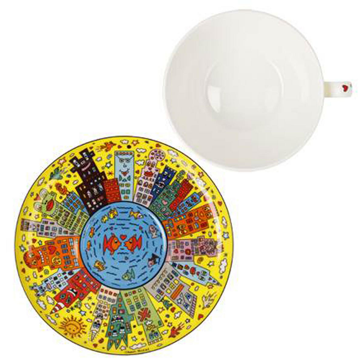 MILCHKAFFEETASSE James Rizzi - My New York City Sunset, Fine Bone China - Multicolor, Keramik (0.35L) - Goebel