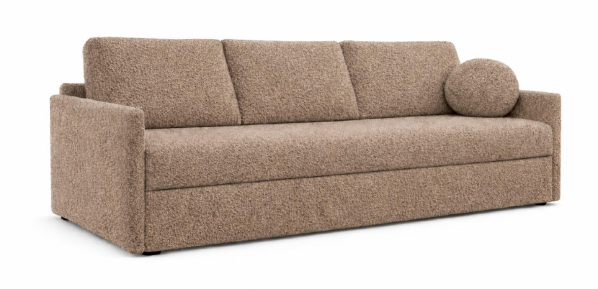 SOFA Dunkelbeige SISI Mit Schlaffunktion - Beige/Braun, Textil (207/90/87cm) - Sepro Meble